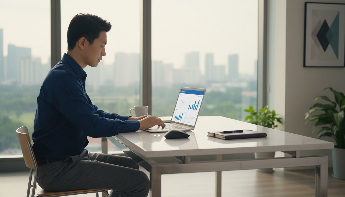 Человек оформляет микрозайм онлайн на ноутбуке