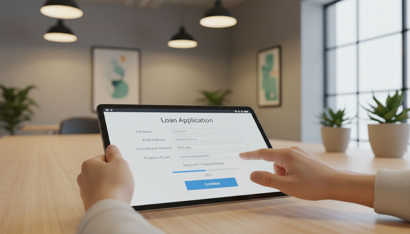 Заполнение онлайн-заявки на микрозайм на планшете
