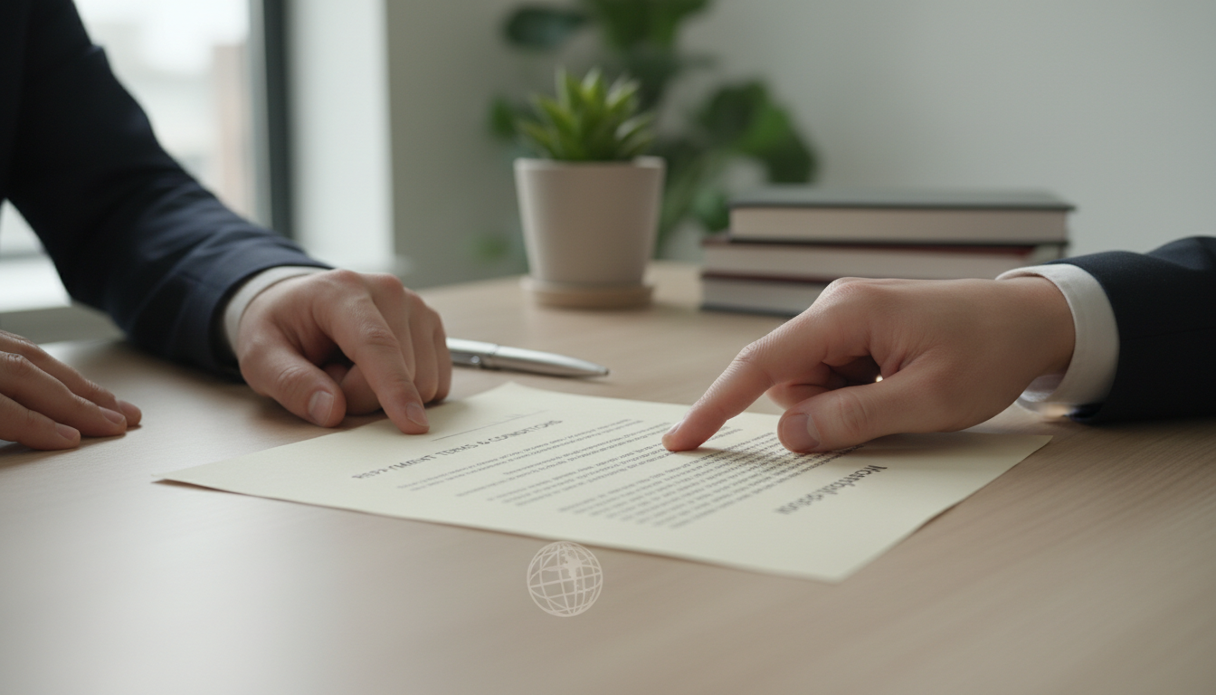 Руки изучают договор микрозайма